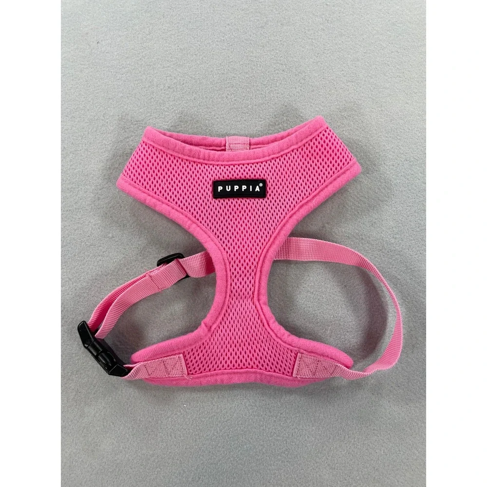 Puppia Soft Dog Harness Pink Air Mesh Adjustable Comfort Vest PDCF-AC30 Size M